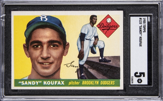 1955 Topps #123 Sandy Koufax Rookie Card - SGC EX 5